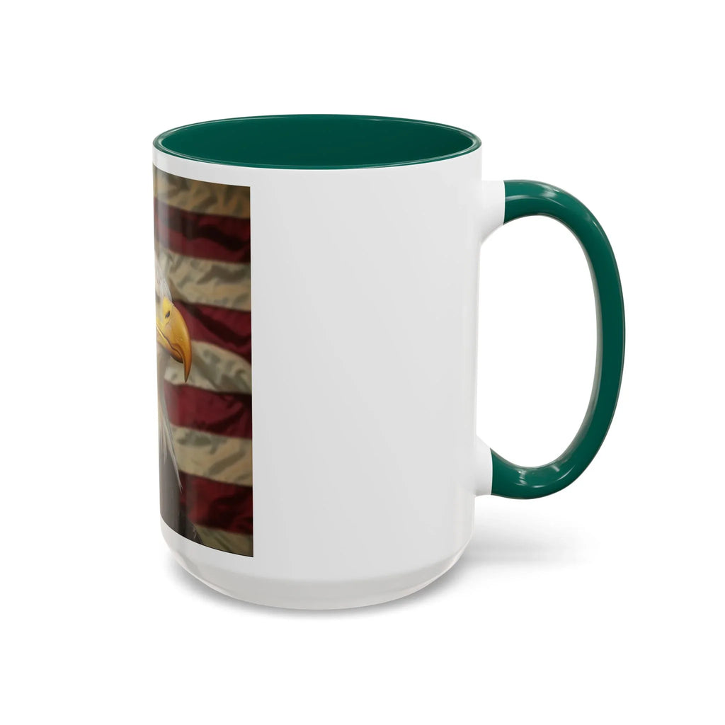 Colorful Mugs (11oz, 15oz) American eagle with American flag, fireworks all around the eagle, patriotic themed - 250 USA Celebration