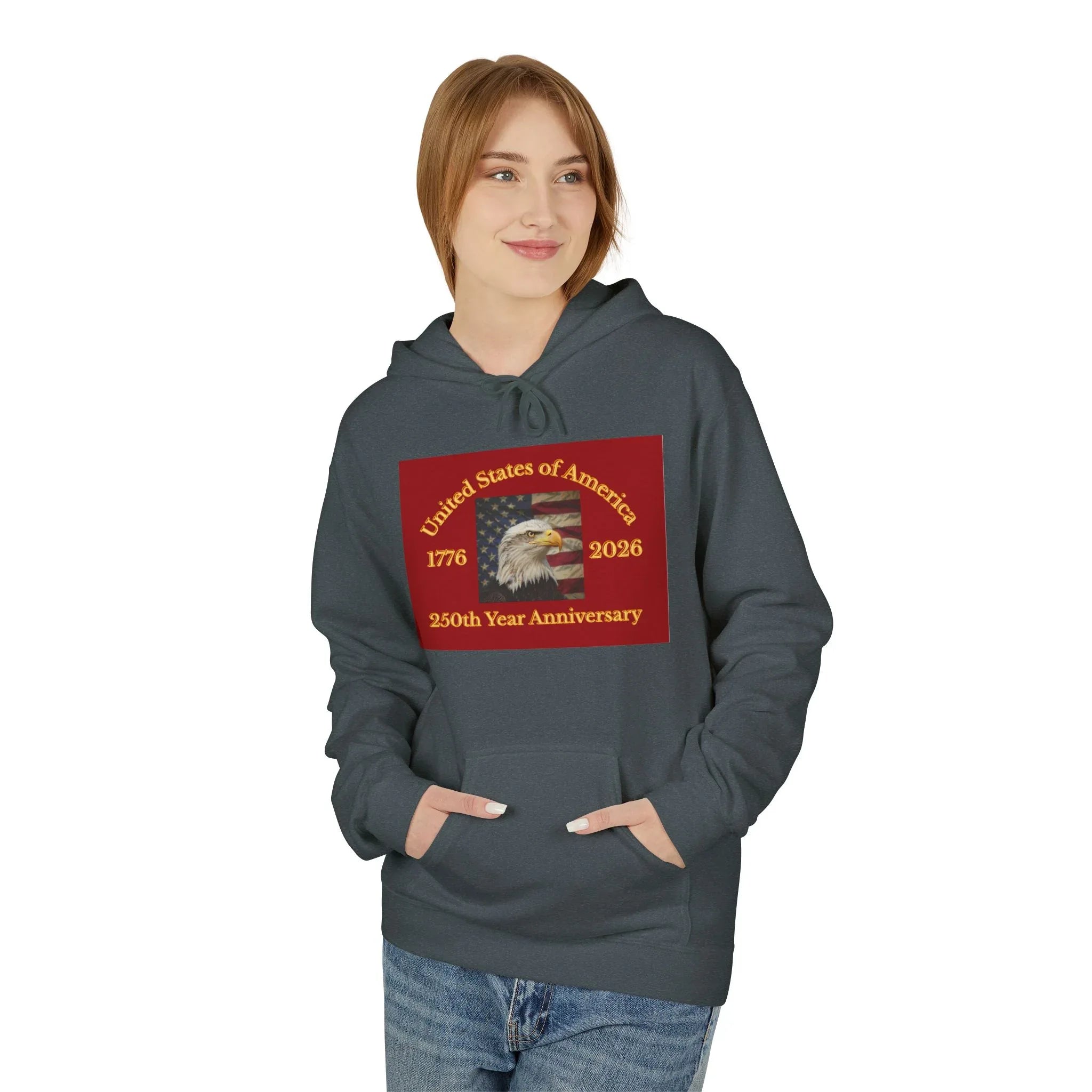 Bald Eagle Patriotic 250th Anniversary Hoodie 1776 2026 United States 250th Anniversary USA Patriotic Freedom Shirt Responsibly Made America - 250 USA Celebration