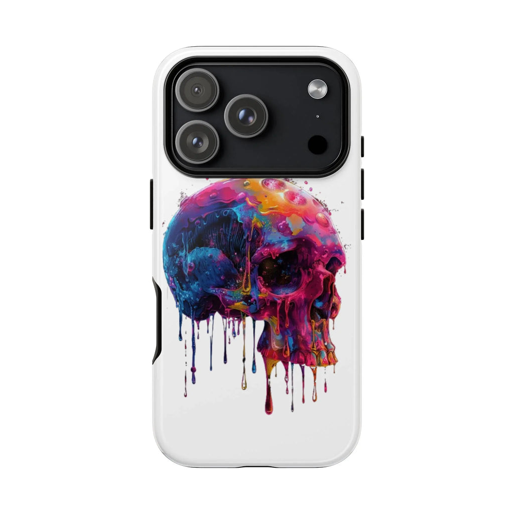 Colorful Drip Skull Phone Case | Hard Plastic Protective Case - 250 USA Celebration