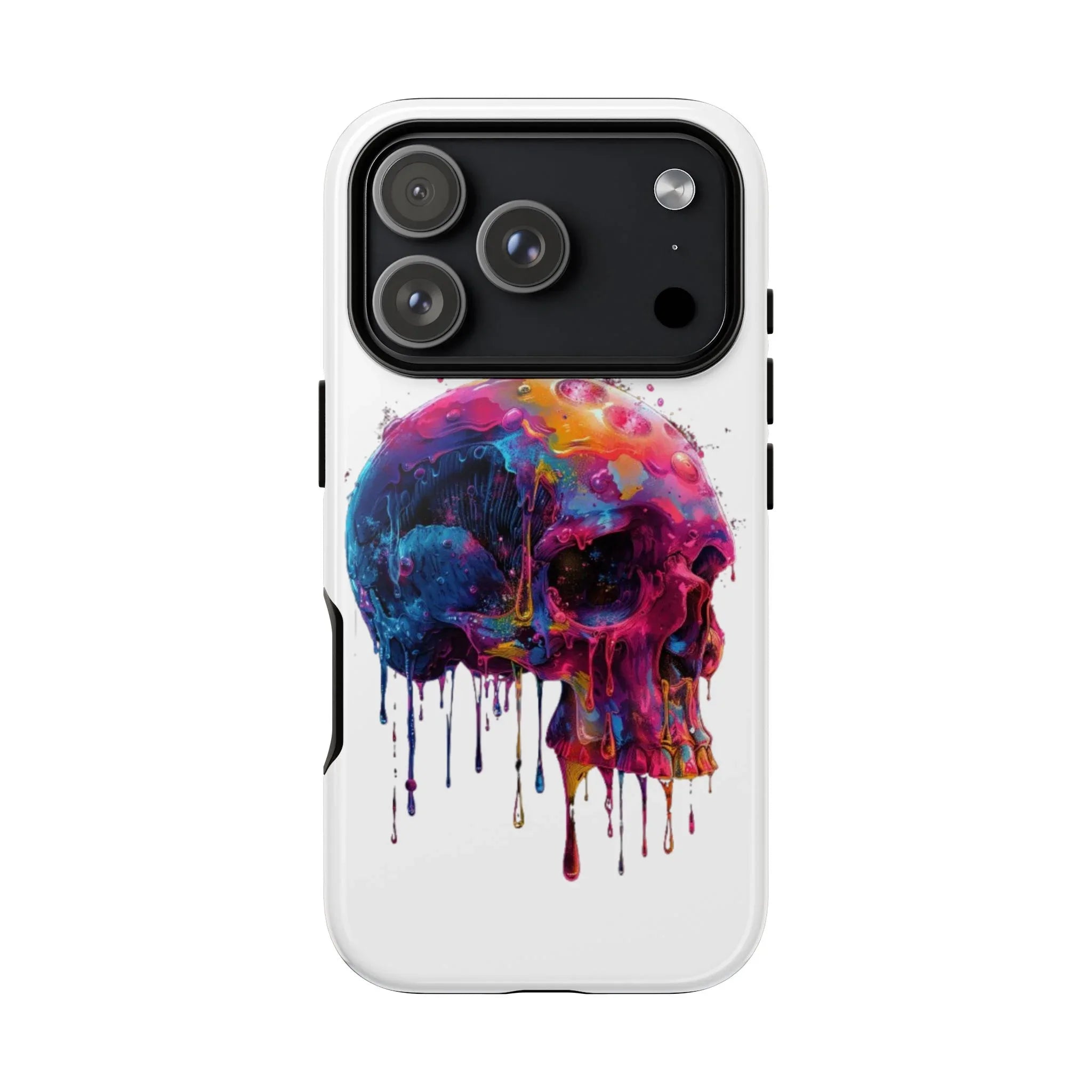 Colorful Drip Skull Phone Case | Hard Plastic Protective Case - 250 USA Celebration