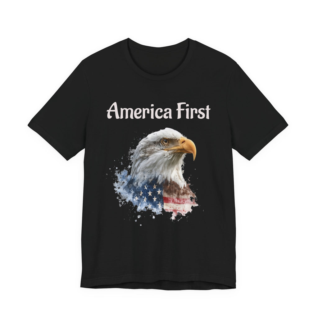 America First Eagle T-Shirt – Patriotic Bald Eagle Tee