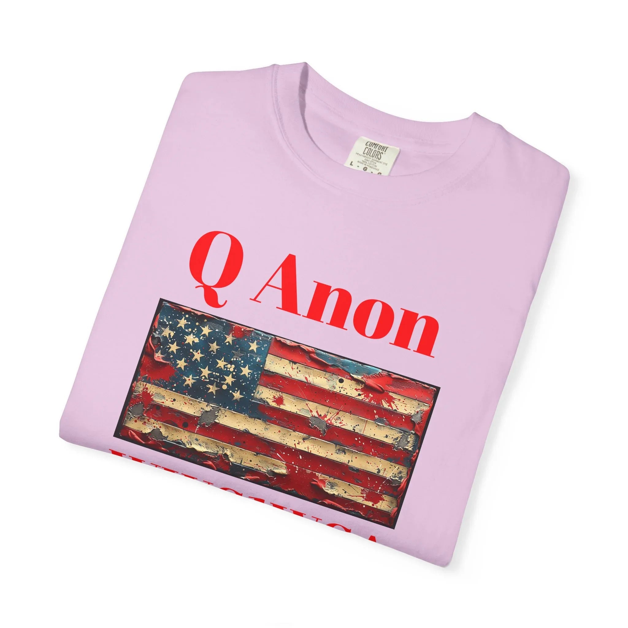 Q Anon WWG1WGA T-Shirt | American Flag Graphic Tee - 250 USA Celebration