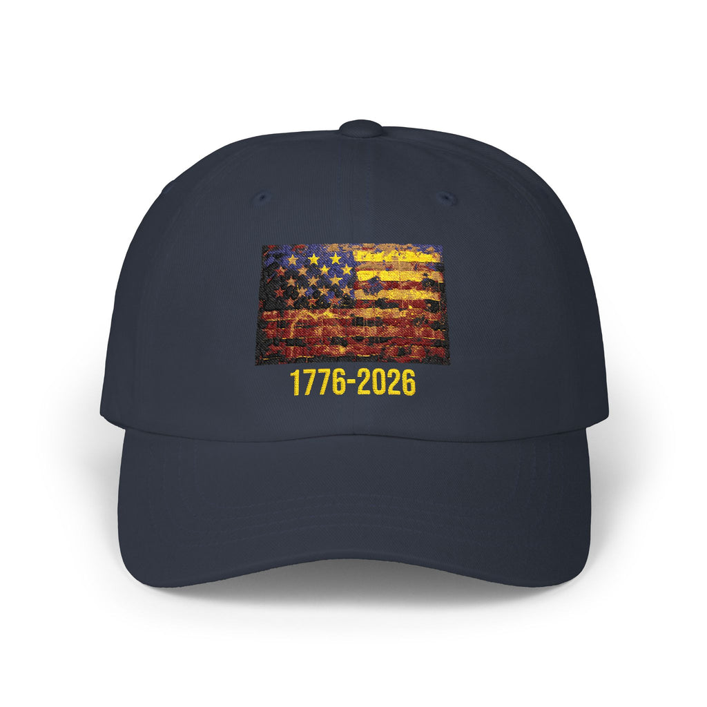 Classic Dad Cap - Vintage American Flag 1776-2026 Embroidered Patriotic Baseball Hat