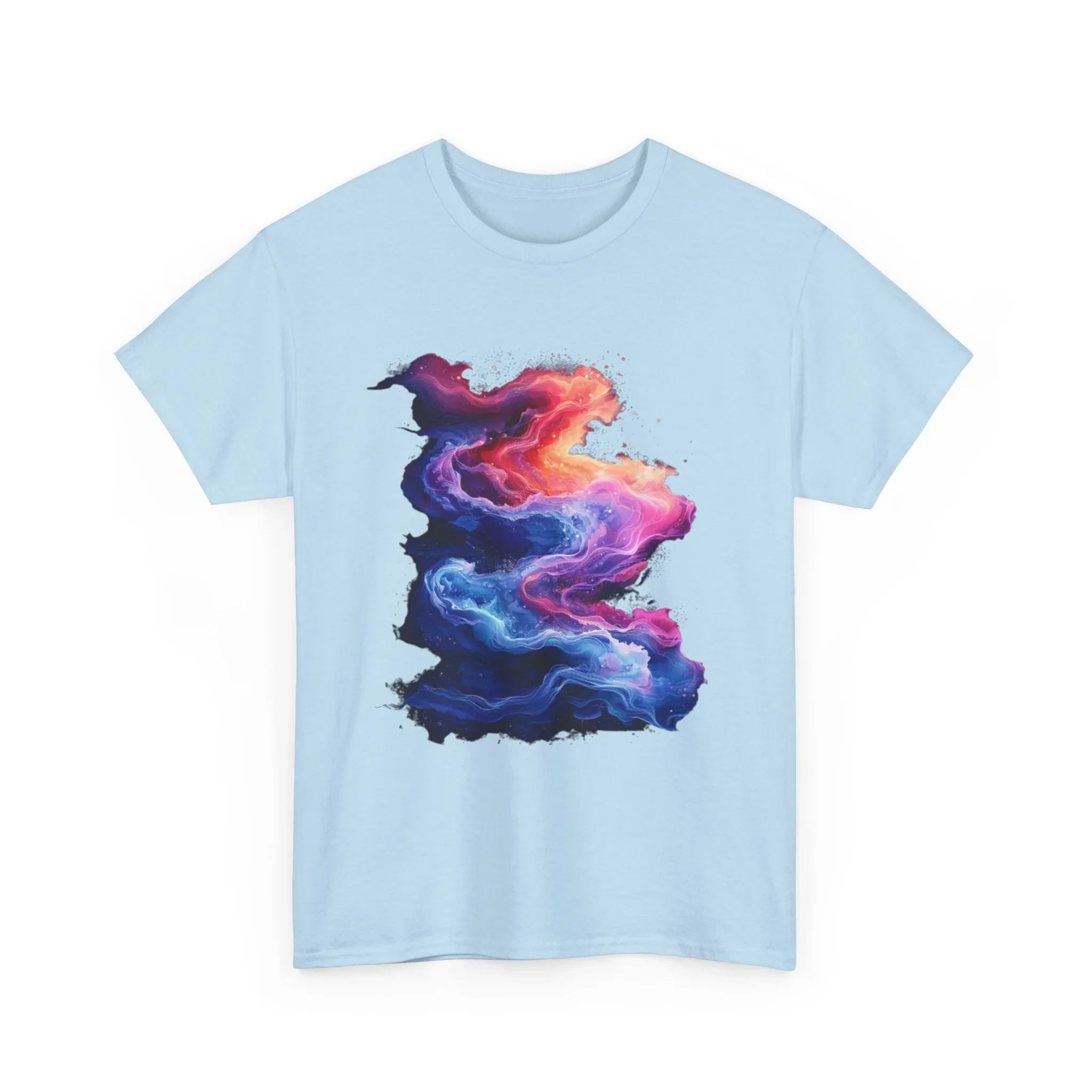 Ignite your vibe in Hyper Bloom Fracture: Psychedelic tee with shattering florals in electric turquoise & magenta flares. Unisex - 250 USA Celebration