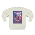 Neon Mystic Dolphin Ring sweatshirt | Glowing Butterflies, Fantasy Ocean Art - 250 USA Celebration