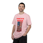 Proud to be American T-Shirt — Distressed Flag Patriotic Tee for 4th of July
