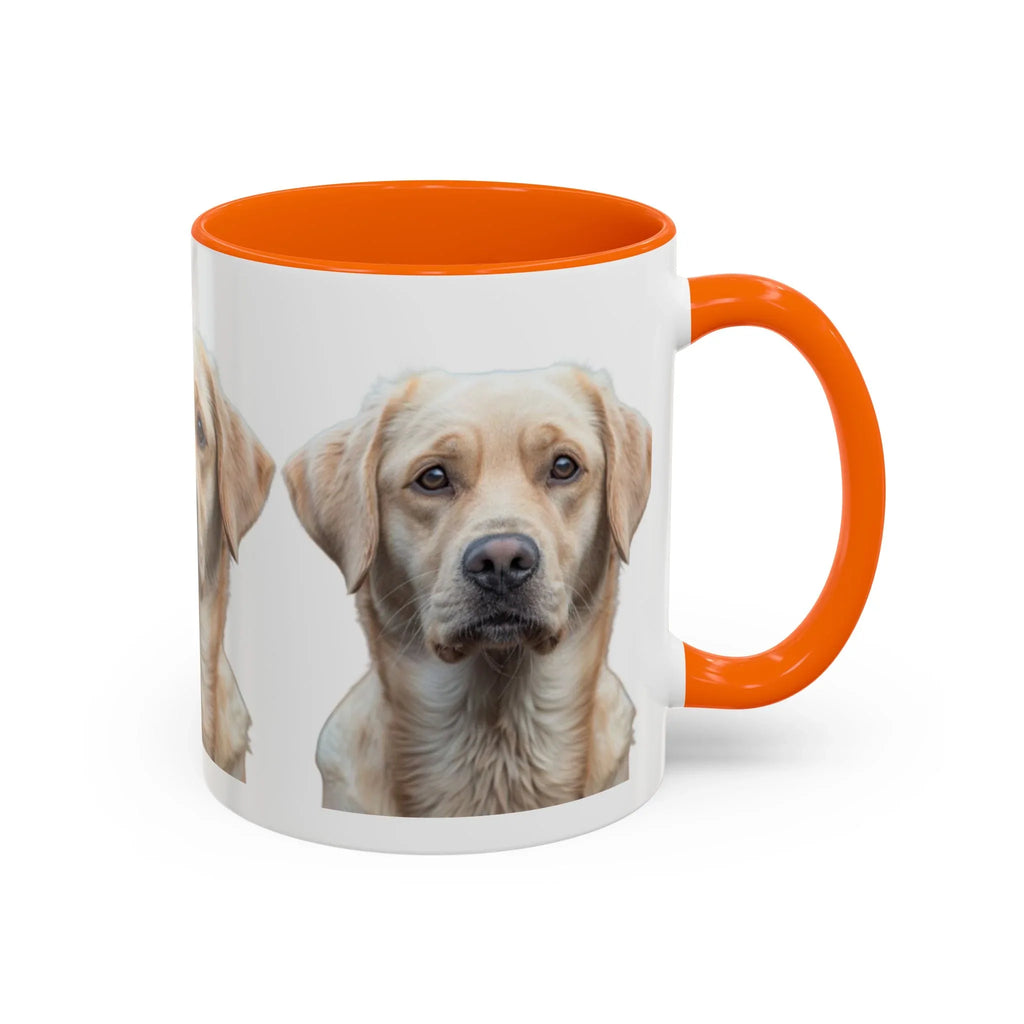 Soulful Labrador Portrait Accent Coffee Mug, Cute Dog Face Ceramic Mug - 250 USA Celebration