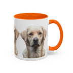 Soulful Labrador Portrait Accent Coffee Mug, Cute Dog Face Ceramic Mug - 250 USA Celebration