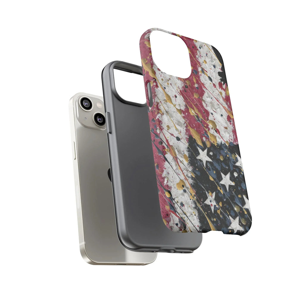Abstract Drip American Flag Phone Case | Tough Case - 250 USA Celebration