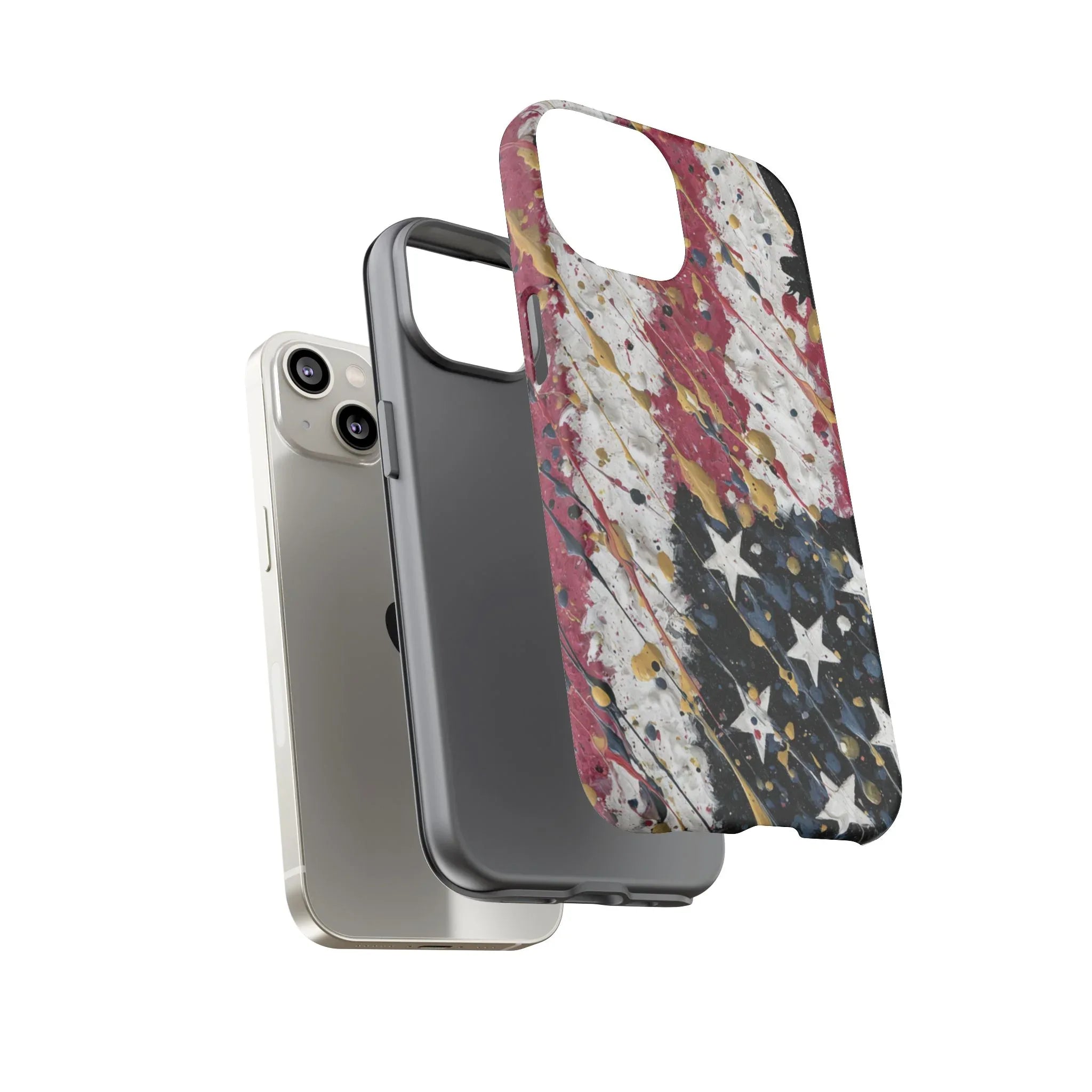 Abstract Drip American Flag Phone Case | Tough Case - 250 USA Celebration
