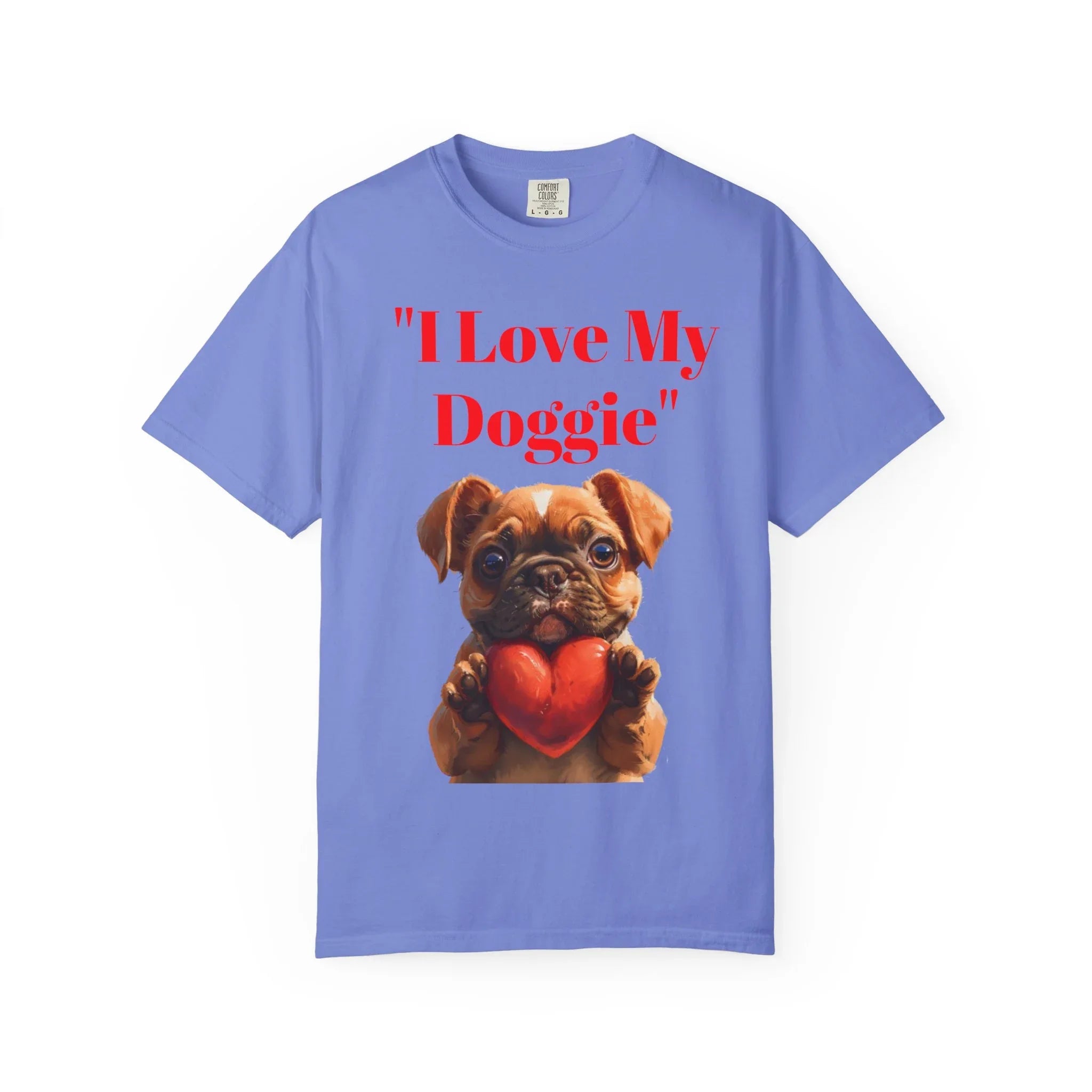 Cute French Bulldog Puppy Holding Red Heart T-shirt | Dog Lover Cartoon - 250 USA Celebration