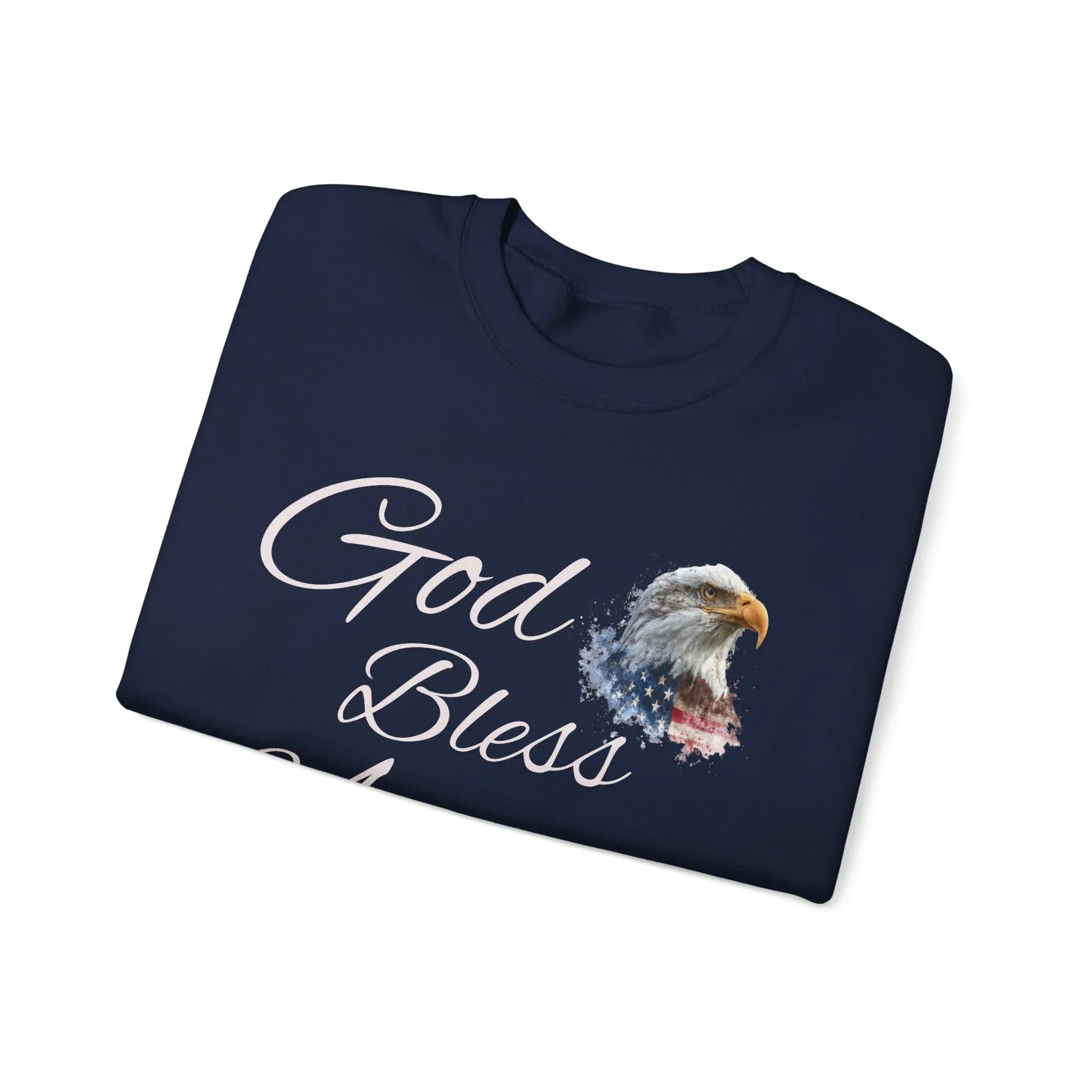God Bless America eagle graphic Sweatshirt | patriotic USA flag-inspired design - 250 USA Celebration