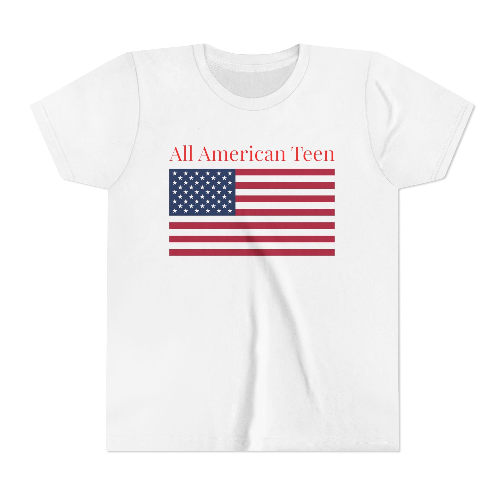 All American Teen Youth Tee - Patriotic American Flag Shirt for Teens