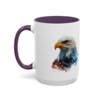 American Bald Eagle watercolor, Coffee Mug | Patriotic flag design - 250 USA Celebration