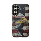 American Flag Bald Eagle phone case | Patriotic iPhone cover, cracked vintage flag design - 250 USA Celebration