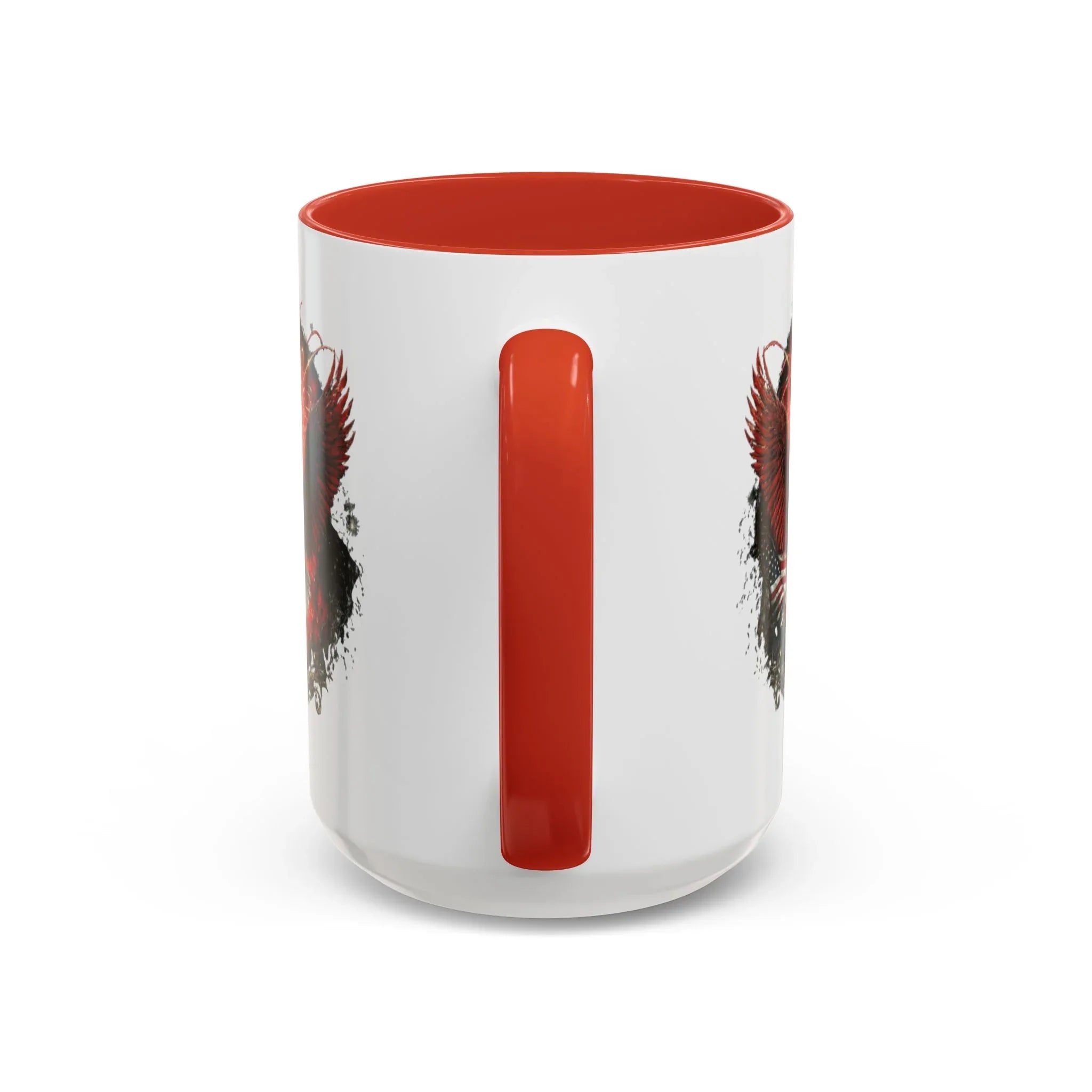 Red Eagle Emblem Accent Coffee Mug | Patriotic Eagle Design - 250 USA Celebration