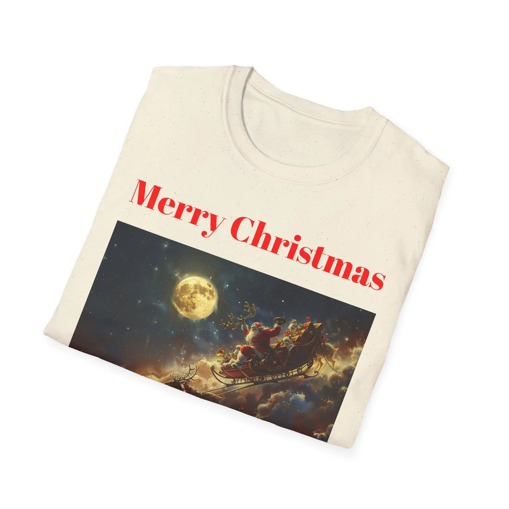 Christmas Graphic Tee, Unisex Softstyle T-Shirt, Holiday Outfit, Gift for Him/Her, Merry Christmas Shirt, Festive Wear - 250 USA Celebration