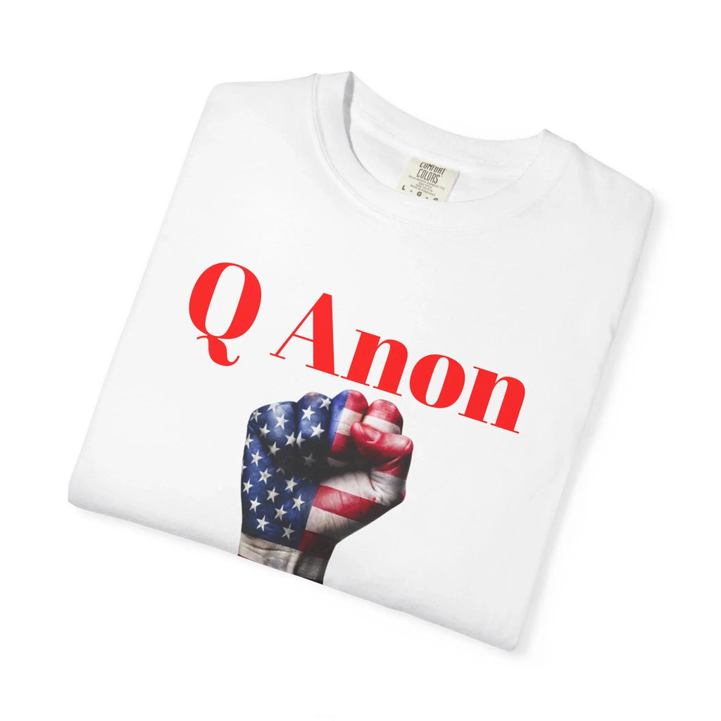 Q Anon Fist T-shirt | WWG1WGA Print - 250 USA Celebration