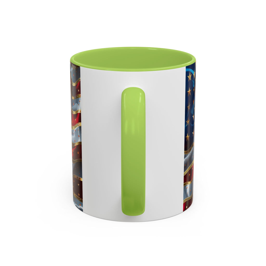Patriotic American Flag Accent Coffee Mug (11/15oz)