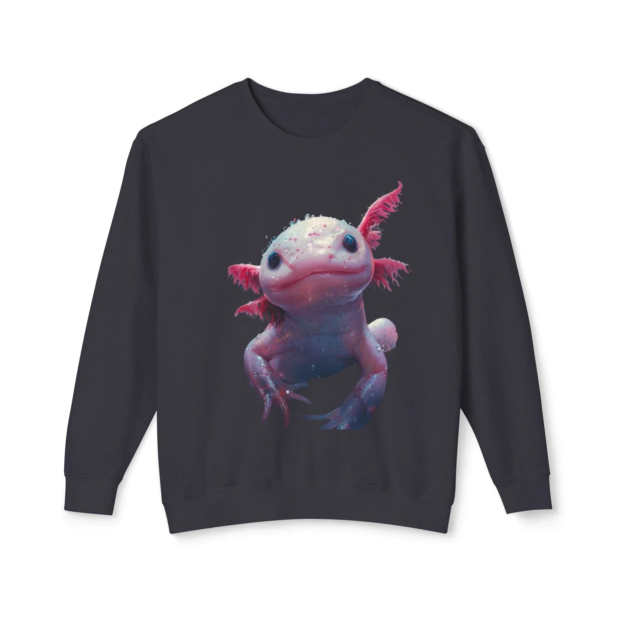 Cute Axolotl Illustration Sweatshirt | Pastel Aquatic Amphibian Design - 250 USA Celebration