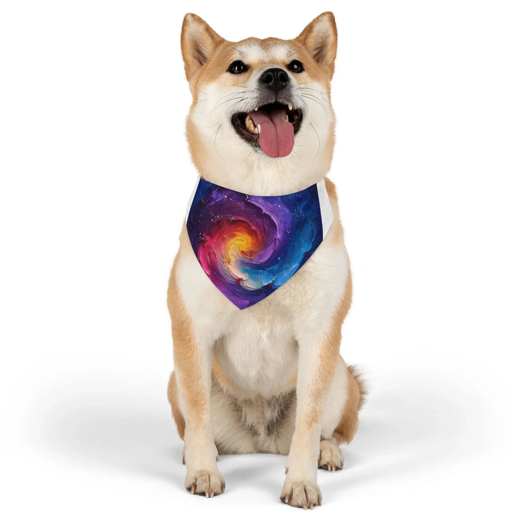 Galaxy Swirl Pet Bandana Collar | Nebula Space Print - 250 USA Celebration