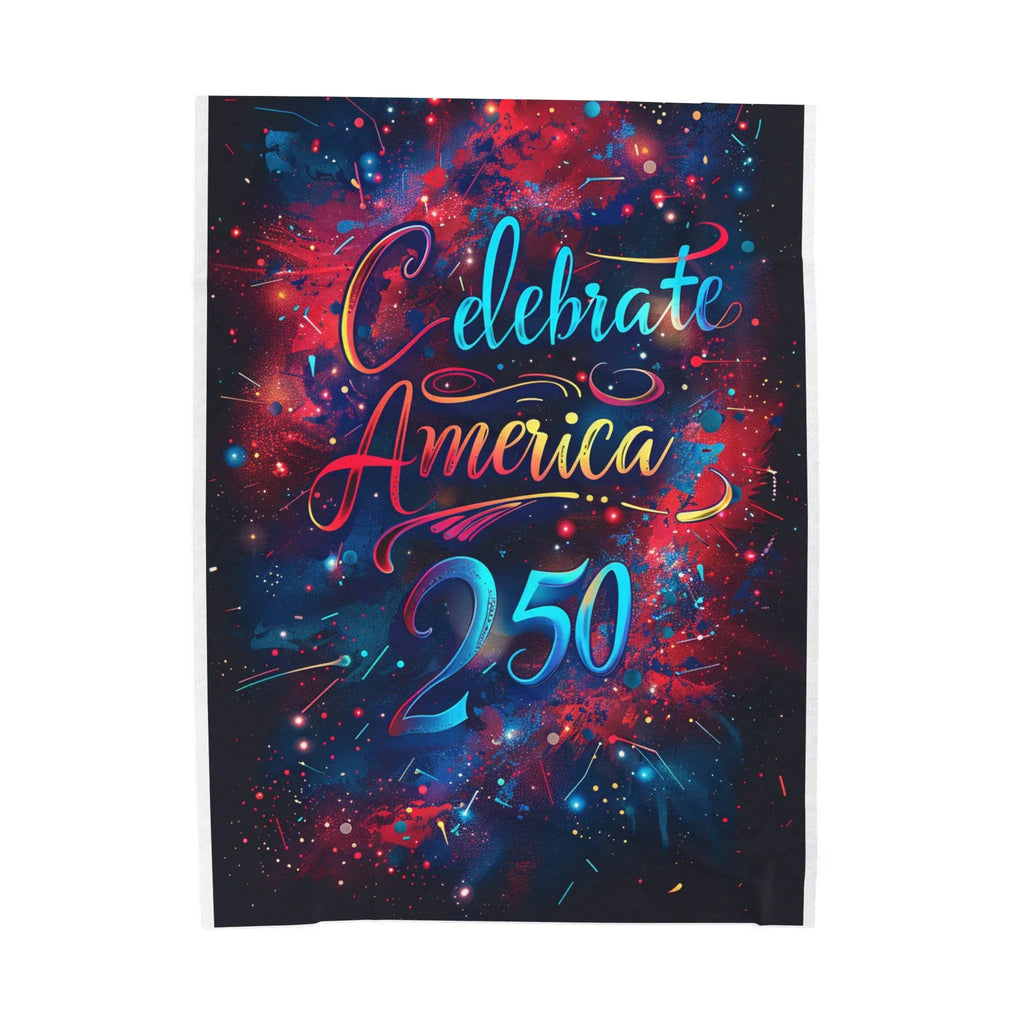 Celebrate America 250 Velveteen Plush Blanket | Patriotic Fireworks Design - 250 USA Celebration