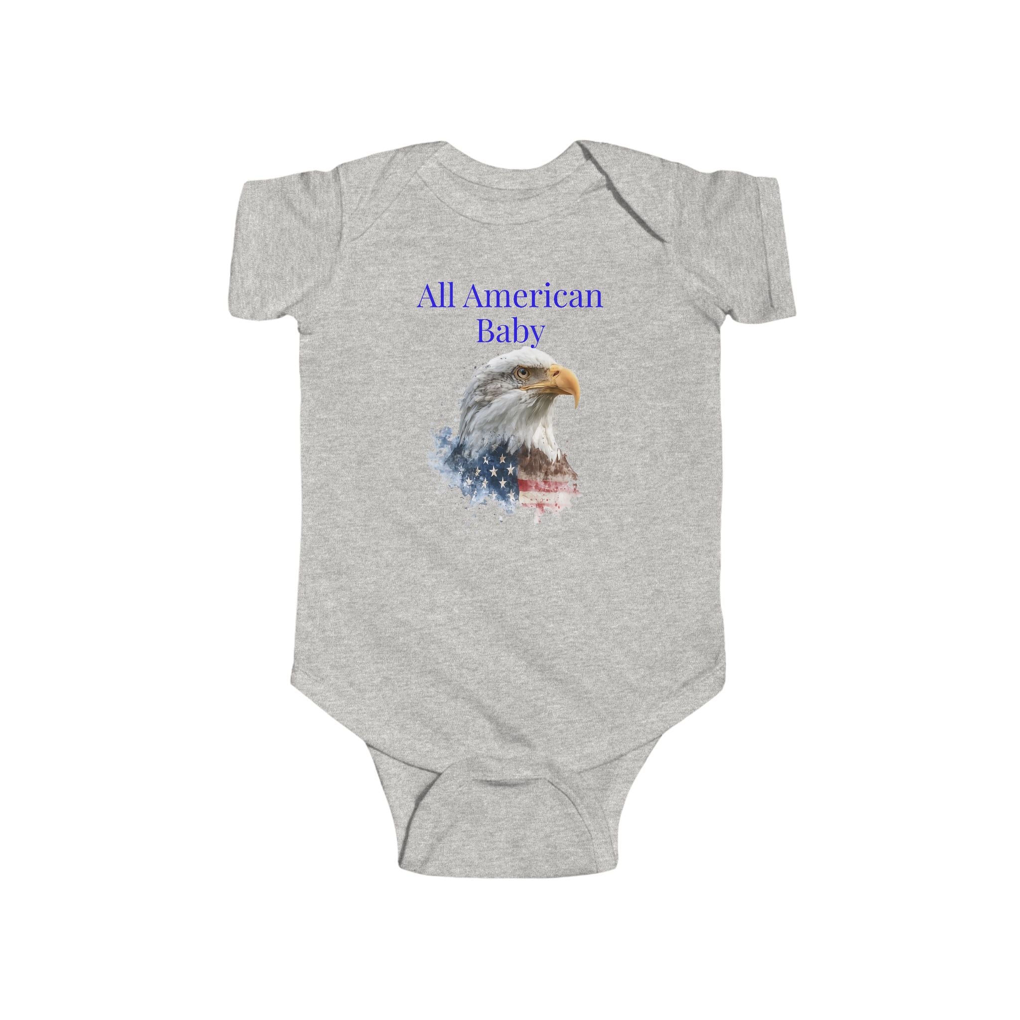 Infant Bodysuit - "All American Baby" / "The Smallest Patriot" Patriotic Eagle & Flag Onesie