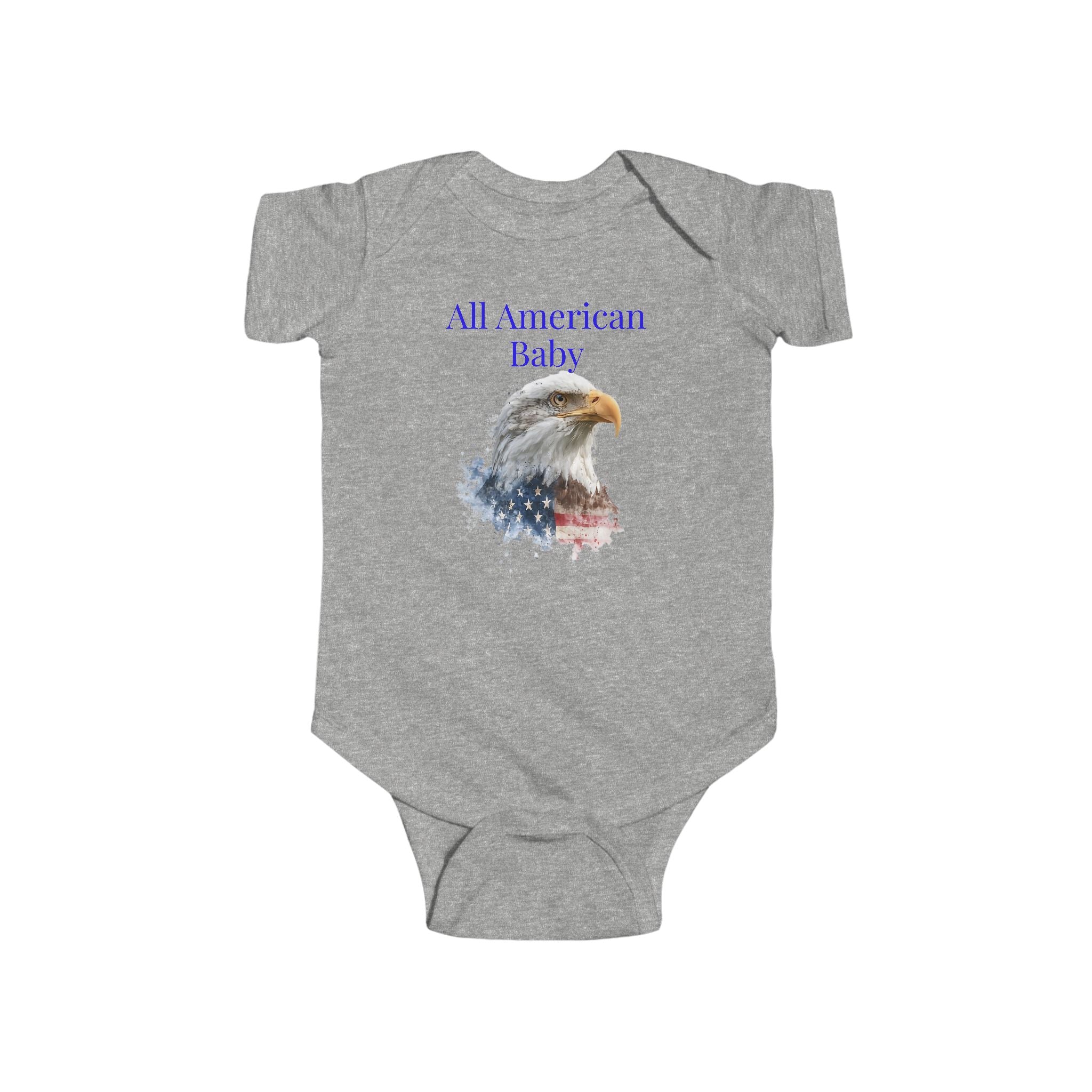 Infant Bodysuit - "All American Baby" / "The Smallest Patriot" Patriotic Eagle & Flag Onesie