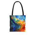 Abstract Fluid Art Tote Bag | Colorful Swirl Beach Bag - 250 USA Celebration