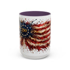 Patriotic 250th Anniversary Coffee Mug – American Flag Splash Accent (11/15oz)