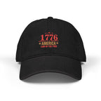 1776 America Embroidered Denim Hat - Land of the Free Patriotic Cap