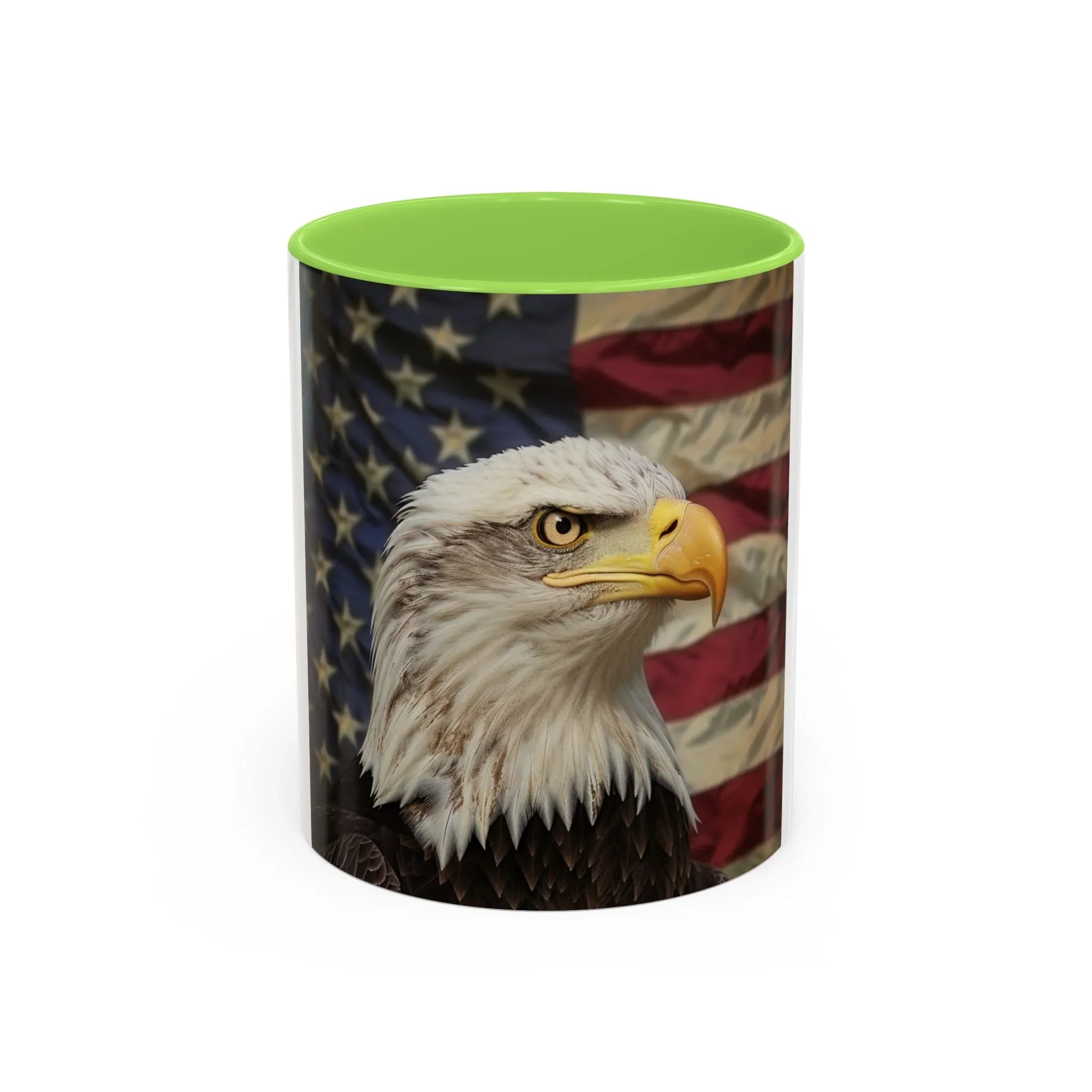 Colorful Mugs (11oz, 15oz) American eagle with American flag, fireworks all around the eagle, patriotic themed - 250 USA Celebration
