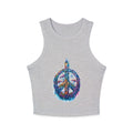 Watercolor Peace Sign Racer Tank Top | Tie Dye Boho Hippie - 250 USA Celebration