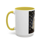 Colorful Mugs (11oz, 15oz) American eagle with American flag, fireworks all around the eagle, patriotic themed - 250 USA Celebration