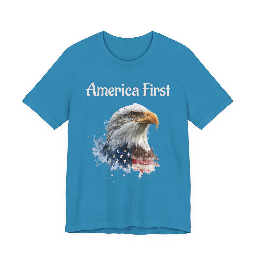 America First Eagle T-Shirt – Patriotic Bald Eagle Tee