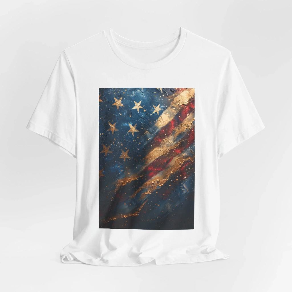 Patriotic Short Sleeve Tee, Unisex Casual Wear, Fourth of July Shirt, Independence Day Gift, Amercan Flag T-Shirt - 250 USA Celebration
