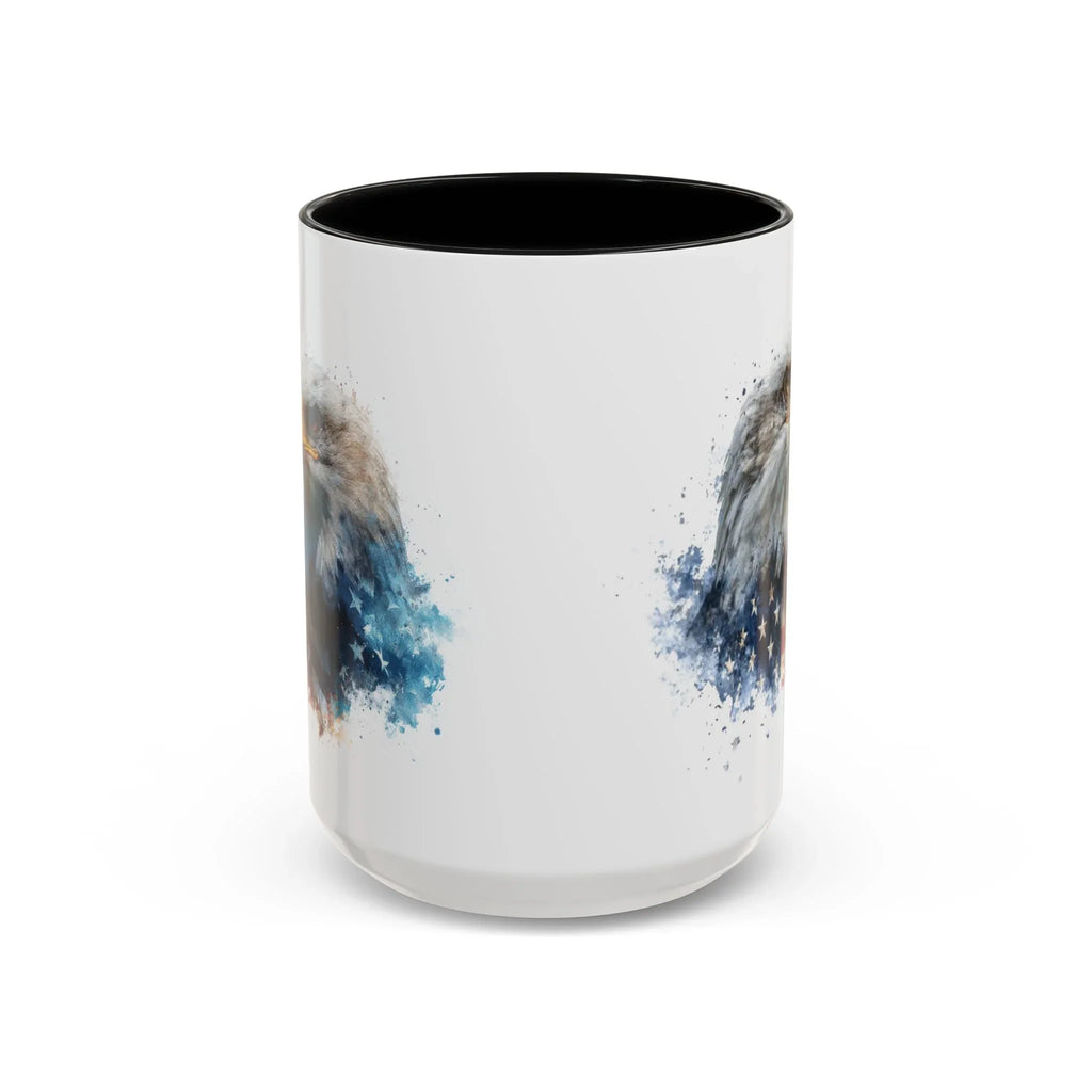 American Bald Eagle watercolor, Coffee Mug | Patriotic flag design - 250 USA Celebration