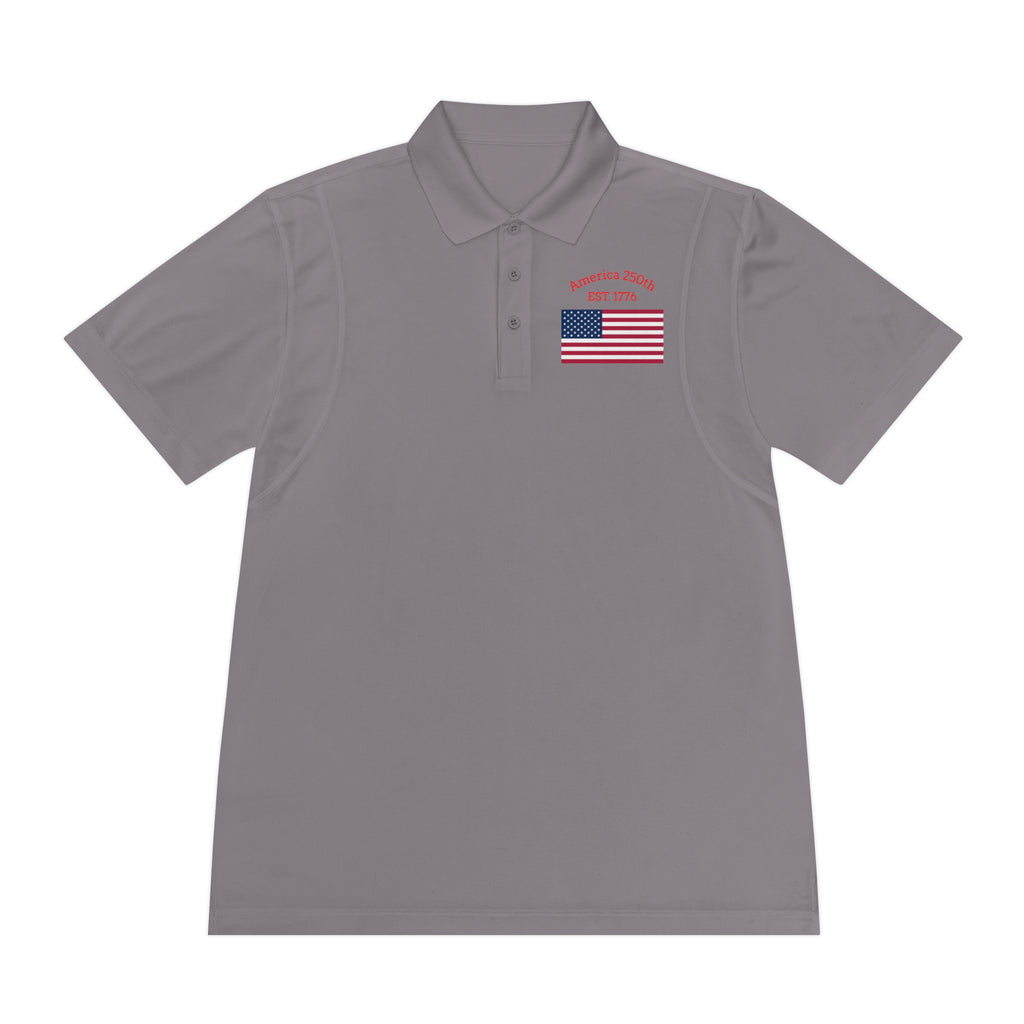 The "Legacy Portrait" Sport Polo – America 250 Signature Series - Men's Sport Polo — America 250 Commemorative Flag Wave Polo