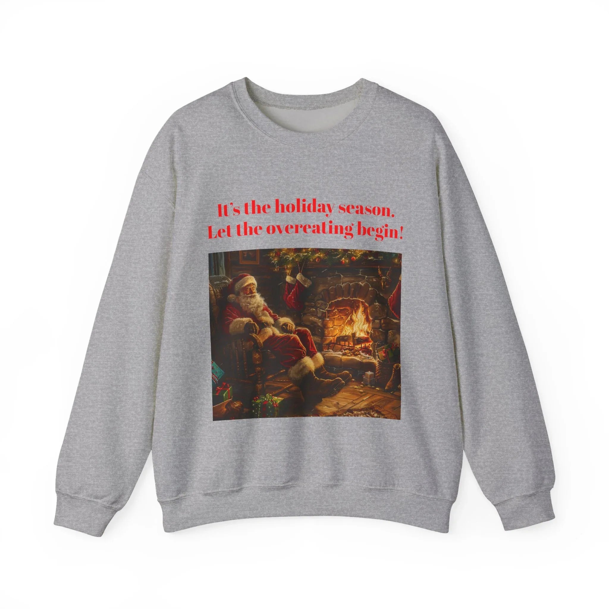 Christmas Santa Claus Crewneck Sweatshirt, Holiday Fireplace Design, Festive Xmas Sweatshirt, Colorful Winter Jumper, Unique Christmas Gift - 250 USA Celebration