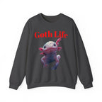 Goth Life Axolotl Sweatshirt | Cute Goth Axolotl Illustration - 250 USA Celebration
