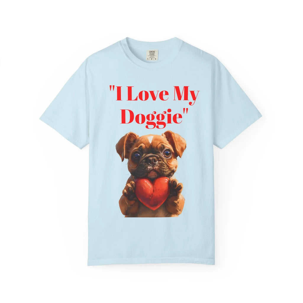 Cute French Bulldog Puppy Holding Red Heart T-shirt | Dog Lover Cartoon - 250 USA Celebration