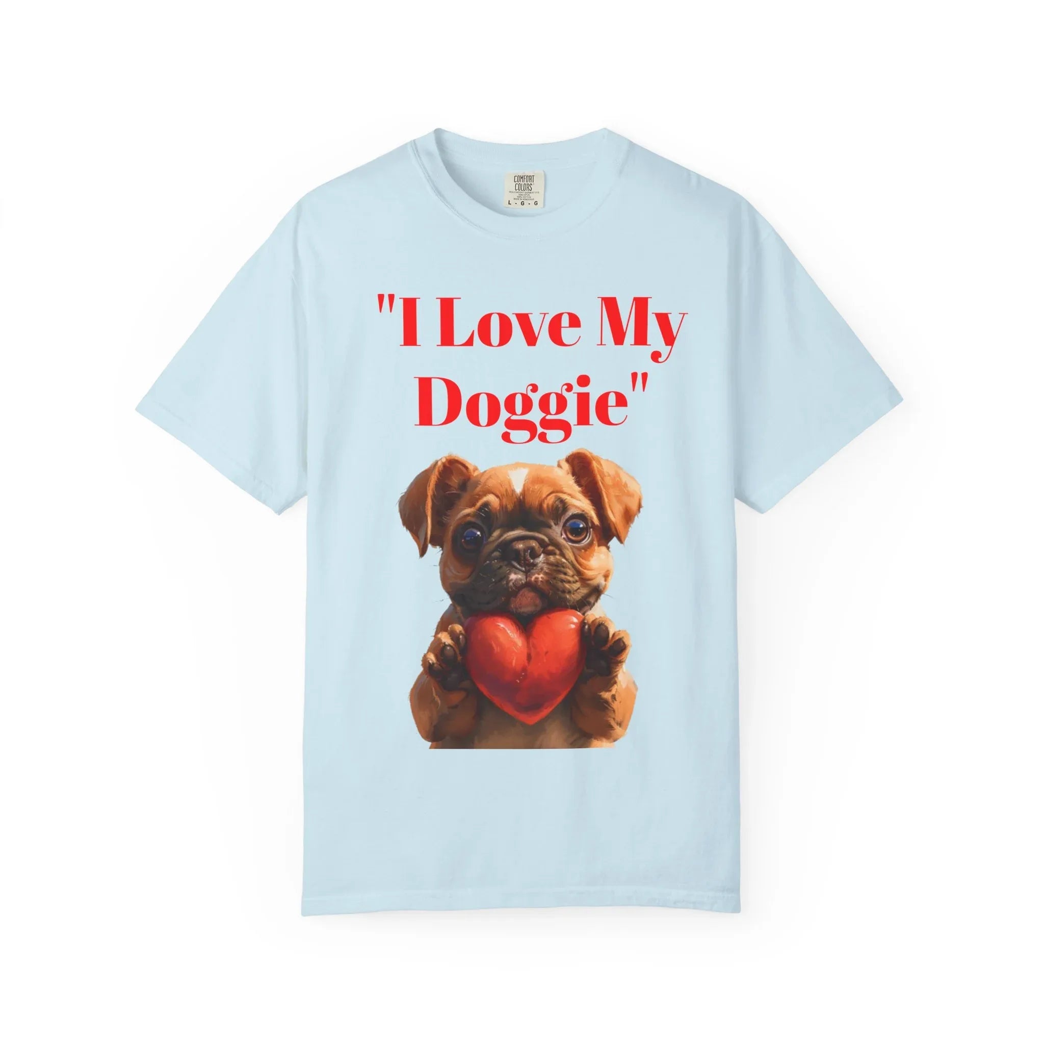 Cute French Bulldog Puppy Holding Red Heart T-shirt | Dog Lover Cartoon - 250 USA Celebration