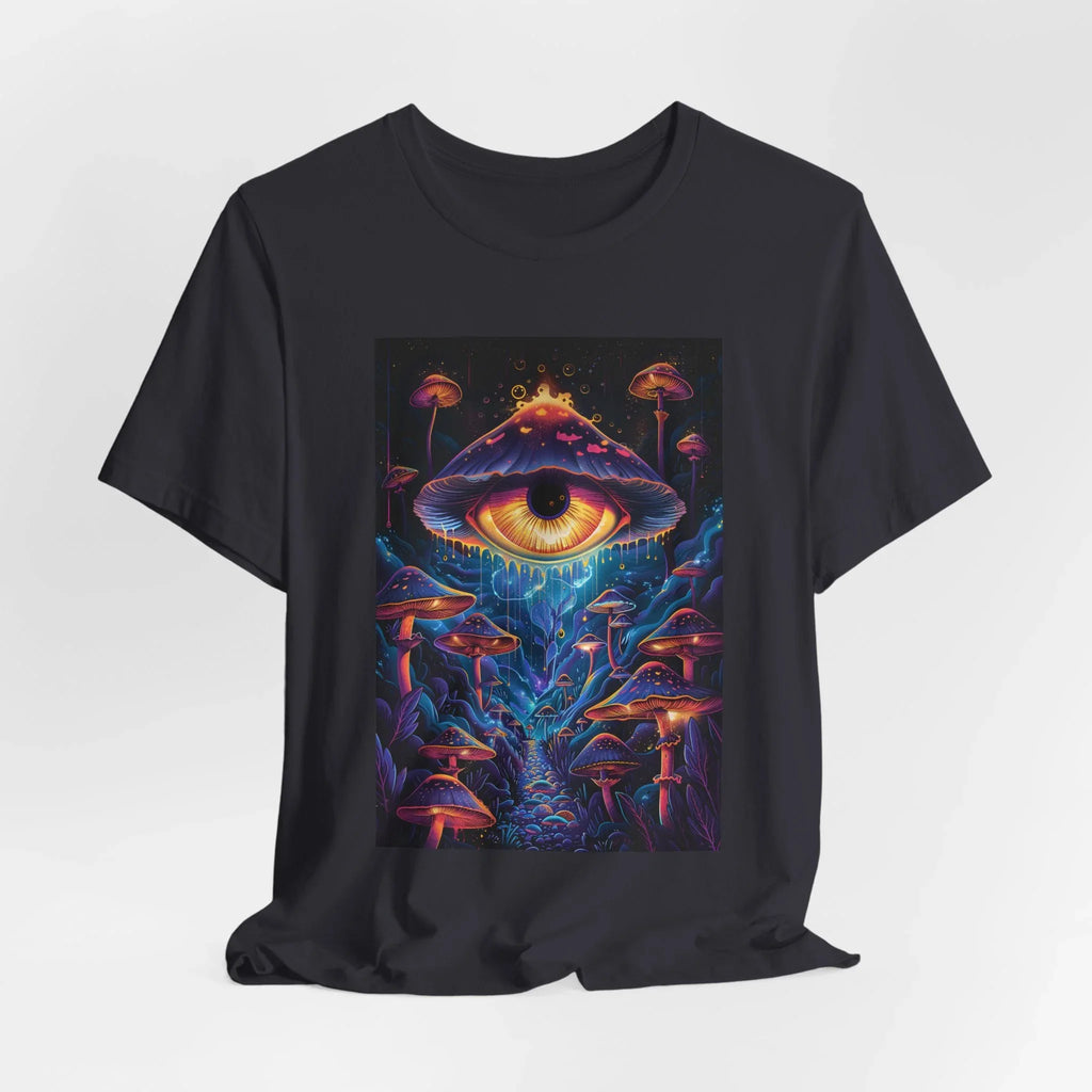 Glowing Third Eye Psychedelic Mushrooms T-Shirt | Neon Lava Lamp Blacklight - 250 USA Celebration
