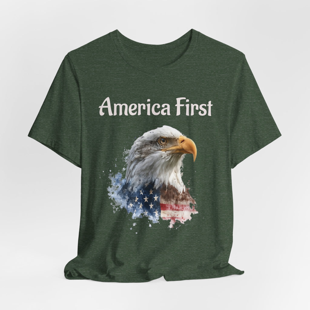 America First Eagle T-Shirt – Patriotic Bald Eagle Tee