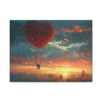 Romantic Canvas Wall Art, Love, Heart Balloon Art, Gift for Couples, Valentines Wall Decor, Valentine's Day Women's Merchandise, Valentines - 250 USA Celebration
