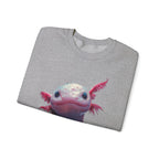 Pink Axolotl Illustration Sweatshirt | Cute Amphibian Art, Pastel Watercolor - 250 USA Celebration