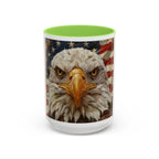 Colorful Mugs (11oz, 15oz) Majestic bald eagle head Patriotic coffee cup, America 250 Celebration coffee cup - 250 USA Celebration