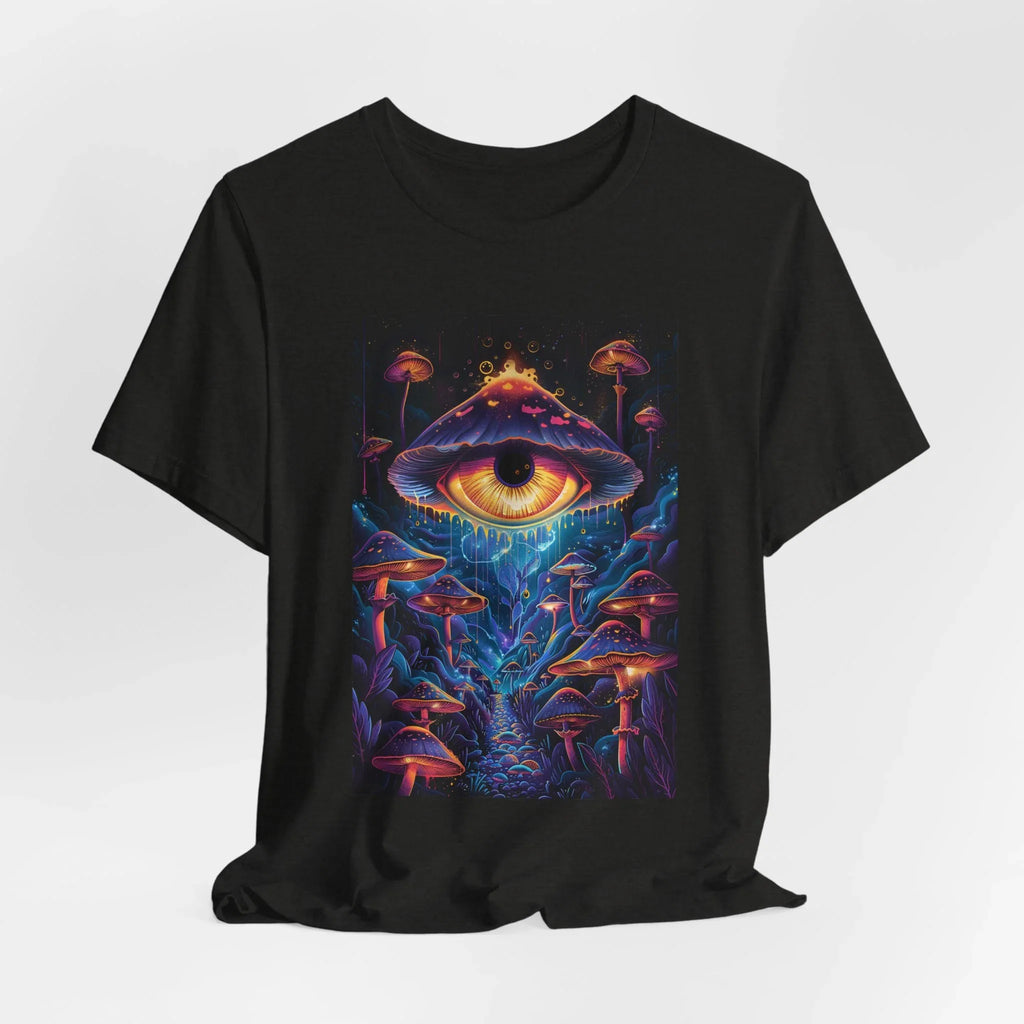 Glowing Third Eye Psychedelic Mushrooms T-Shirt | Neon Lava Lamp Blacklight - 250 USA Celebration