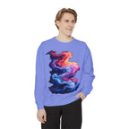 Hyper Bloom Fracture: Psychedelic tee with shattering florals in electric turquoise & magenta flares. Unisex trippy festival flair! - 250 USA Celebration