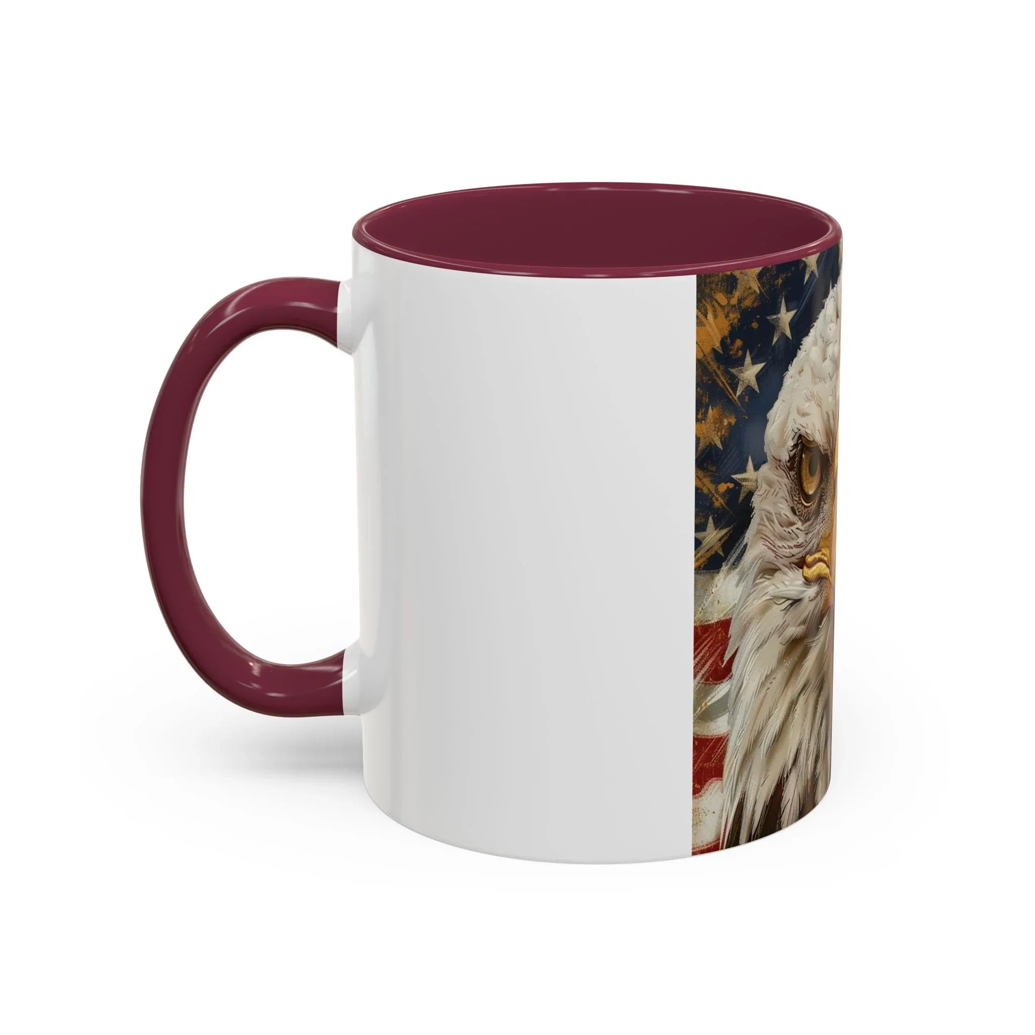 Colorful Mugs (11oz, 15oz) Majestic bald eagle head Patriotic coffee cup, America 250 Celebration coffee cup - 250 USA Celebration